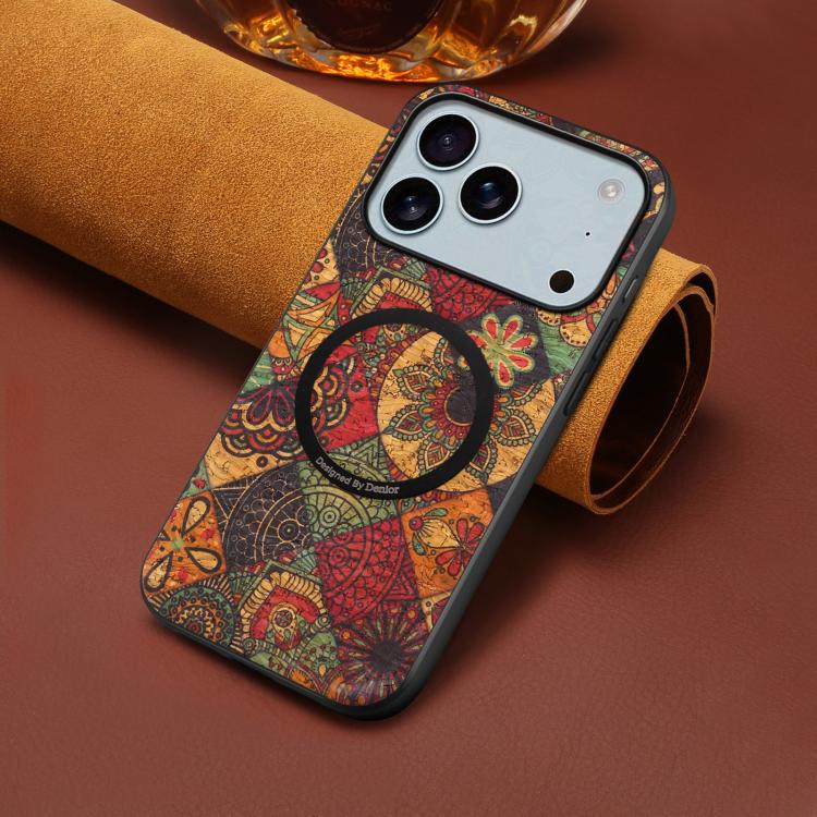 For iPhone 17 Pro Denior A07 Flower Language Series Magnetic Vegan Leather Phone Case