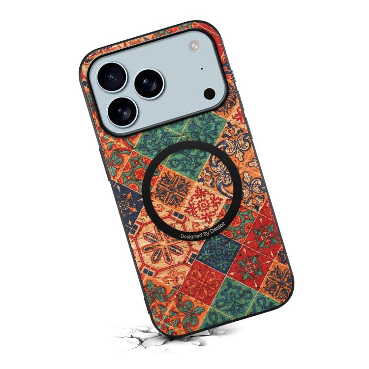 For iPhone 17 Pro Denior A07 Flower Language Series Magnetic Vegan Leather Phone Case