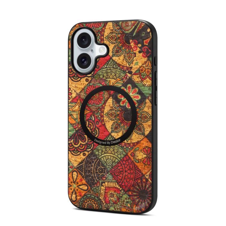 For iPhone 17 Denior A07 Flower Language Series Magnetic Vegan Leather Phone Case