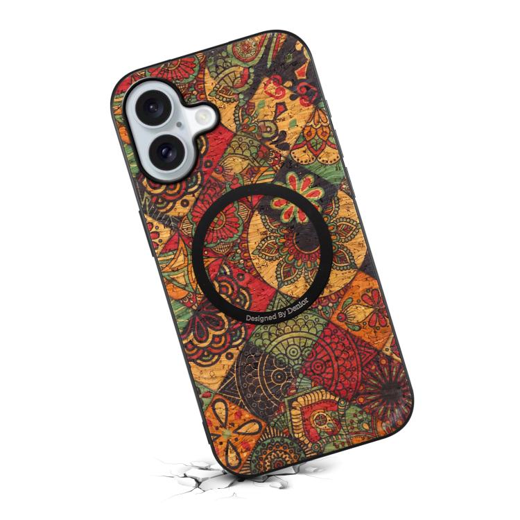 For iPhone 17 Denior A07 Flower Language Series Magnetic Vegan Leather Phone Case