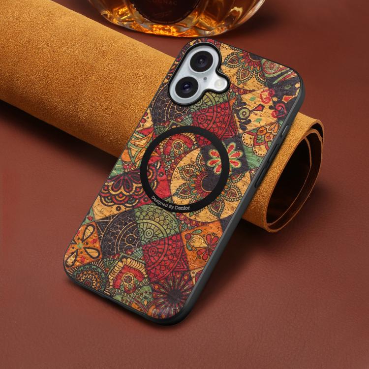 For iPhone 17 Denior A07 Flower Language Series Magnetic Vegan Leather Phone Case