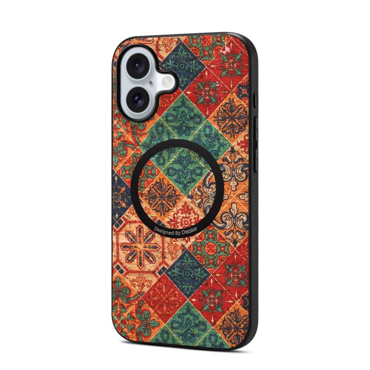 For iPhone 17 Denior A07 Flower Language Series Magnetic Vegan Leather Phone Case