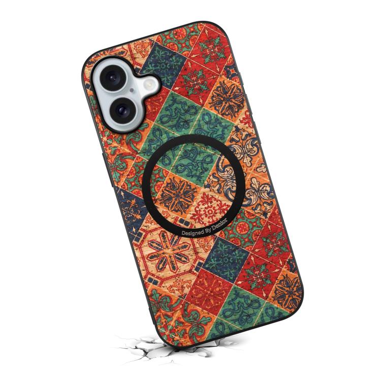 For iPhone 17 Denior A07 Flower Language Series Magnetic Vegan Leather Phone Case