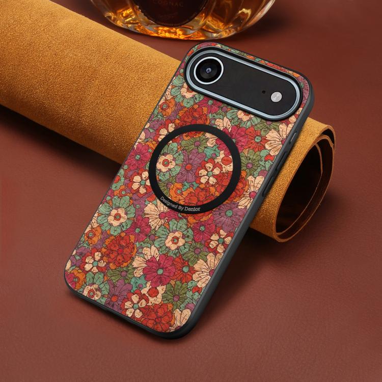 For iPhone Air Denior A07 Flower Language Series Magnetic Vegan Leather Phone Case