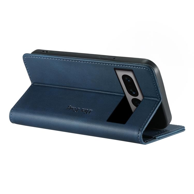 For Google Pixel 7 Pro Dierfeng Metal Snap Magnetic RFID Vegan Leather Phone Case