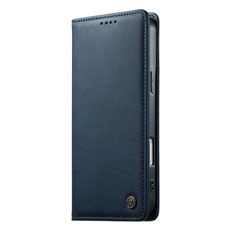 For Google Pixel 8 Dierfeng Metal Snap Magnetic RFID Vegan Leather Phone Case