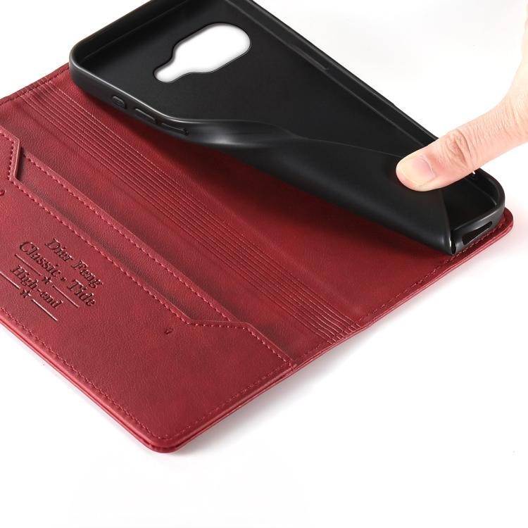 For Google Pixel 10a Dierfeng Metal Snap Magnetic RFID Vegan Leather Phone Case
