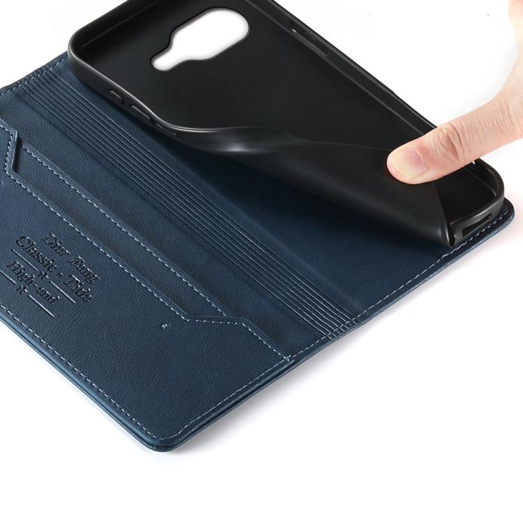 For Google Pixel 10a Dierfeng Metal Snap Magnetic RFID Vegan Leather Phone Case
