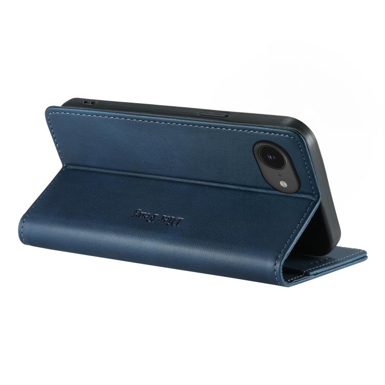For iPhone 17e / 16e Dierfeng Metal Snap Magnetic RFID Vegan Leather Phone Case