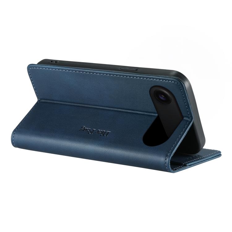 For iPhone Air Dierfeng Metal Snap Magnetic RFID Vegan Leather Phone Case