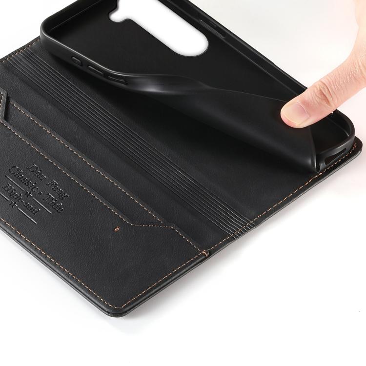 For vivo Y04 4G / Y29s 5G Dierfeng Metal Snap Magnetic RFID Vegan Leather Phone Case