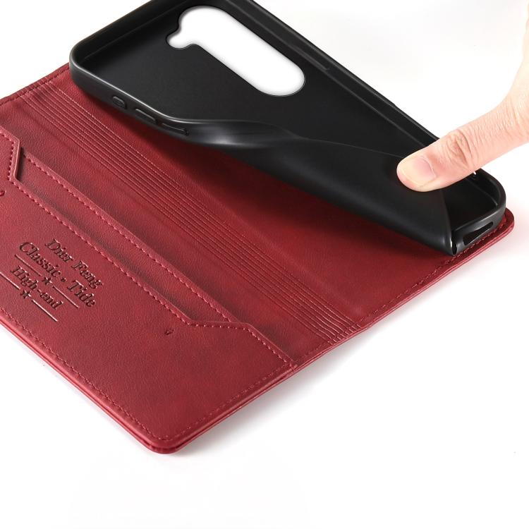 For vivo Y04 4G / Y29s 5G Dierfeng Metal Snap Magnetic RFID Vegan Leather Phone Case