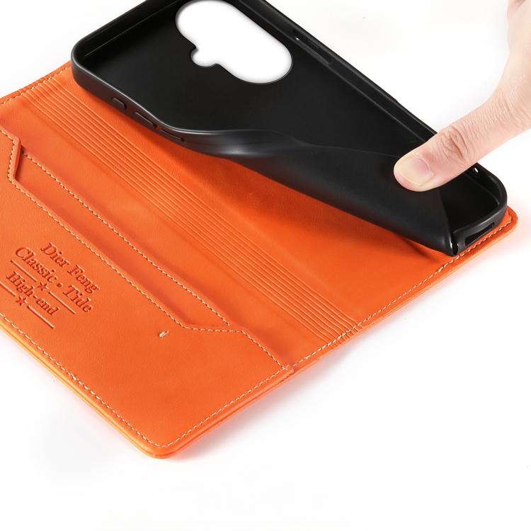 For vivo Y35+ / Y35M+ 5G / Y27 4G 2023 Dierfeng Metal Snap Magnetic RFID Vegan Leather Phone Case