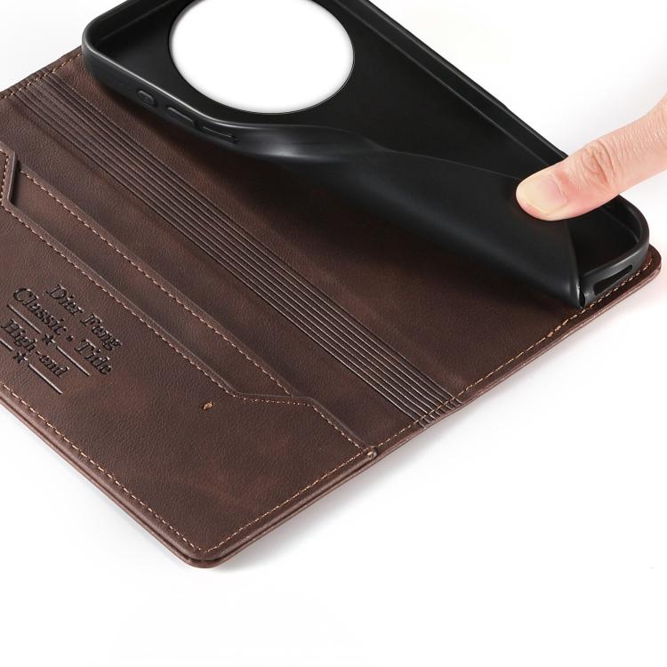 For vivo Y39 5G Dierfeng Metal Snap Magnetic RFID Vegan Leather Phone Case