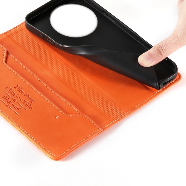 For vivo Y39 5G Dierfeng Metal Snap Magnetic RFID Vegan Leather Phone Case