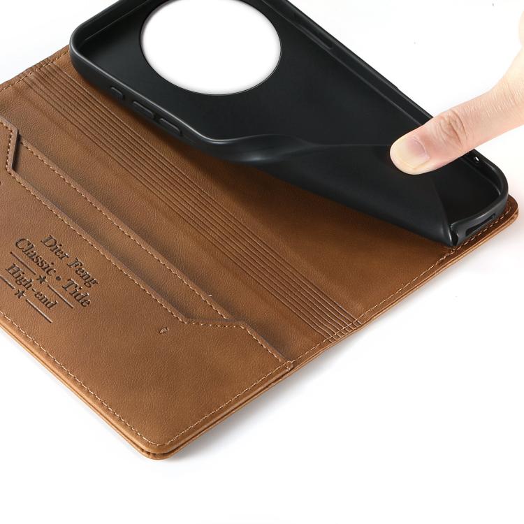For vivo Y39 5G Dierfeng Metal Snap Magnetic RFID Vegan Leather Phone Case