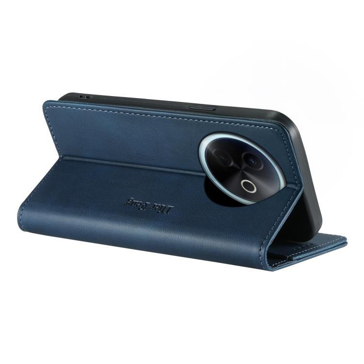For vivo Y39 5G Dierfeng Metal Snap Magnetic RFID Vegan Leather Phone Case