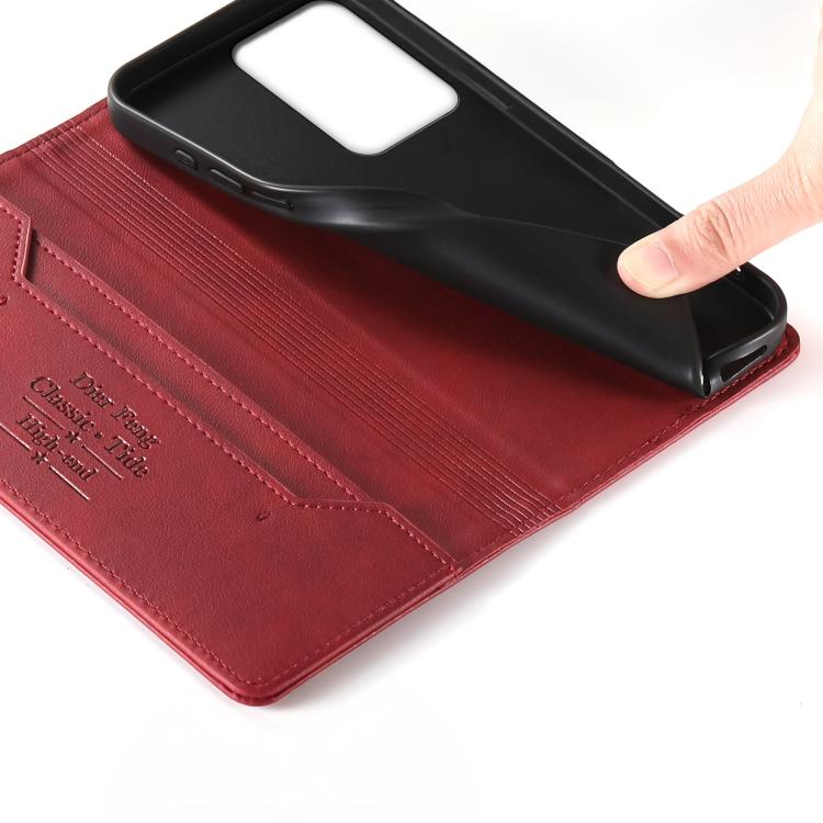 For vivo Y56 5G / Y16 4G / Y02s 4G Dierfeng Metal Snap Magnetic RFID Vegan Leather Phone Case