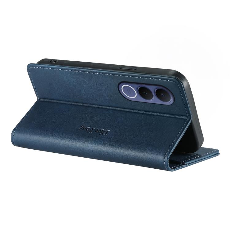 For vivo V70 FE 5G Dierfeng Metal Snap Magnetic RFID Vegan Leather Phone Case