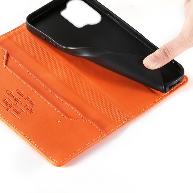 For vivo Y21 5G 2026 / Y05 4G Dierfeng Metal Snap Magnetic RFID Vegan Leather Phone Case