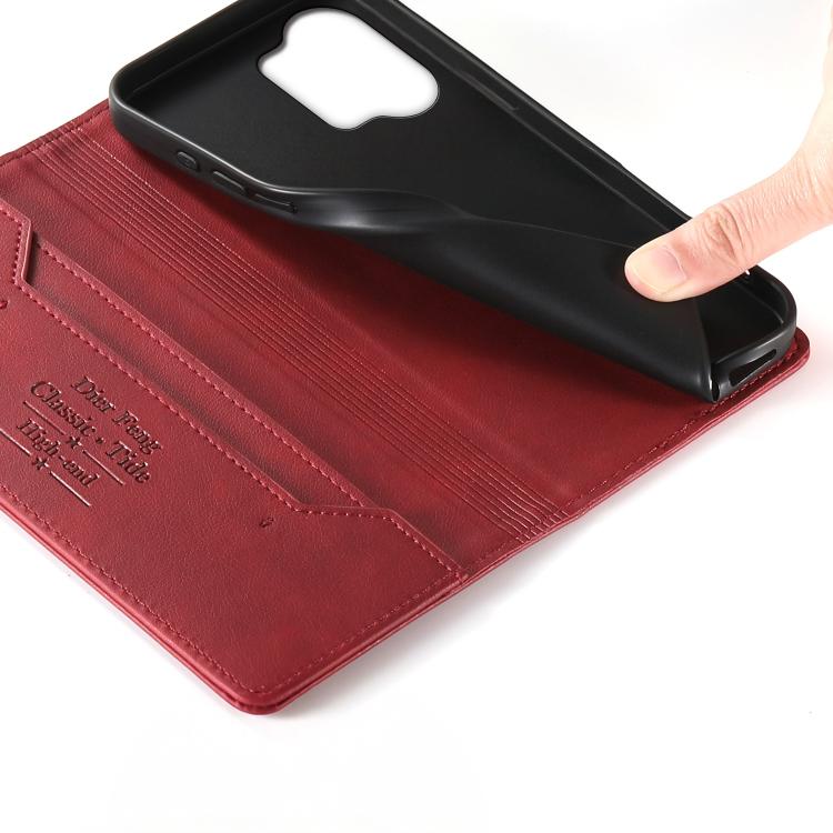 For vivo Y21 5G 2026 / Y05 4G Dierfeng Metal Snap Magnetic RFID Vegan Leather Phone Case