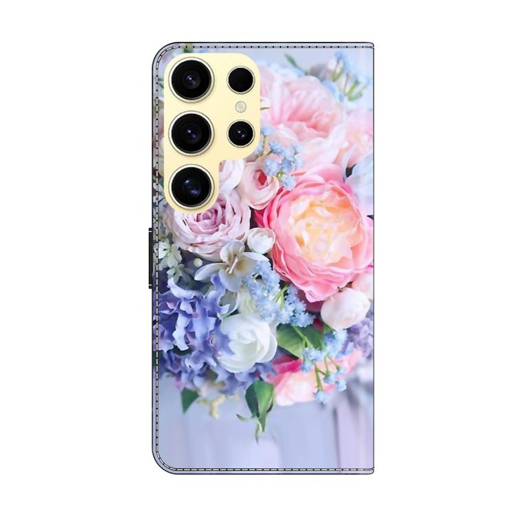 For Samsung Galaxy S22 Ultra 5G Crystal-Like Painted Vegan Leather Phone Case