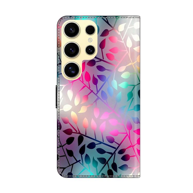 For Samsung Galaxy S24 Ultra 5G Crystal-Like Painted Vegan Leather Phone Case