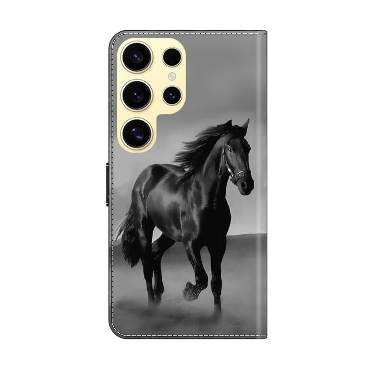 For Samsung Galaxy S24 Ultra 5G Crystal-Like Painted Vegan Leather Phone Case
