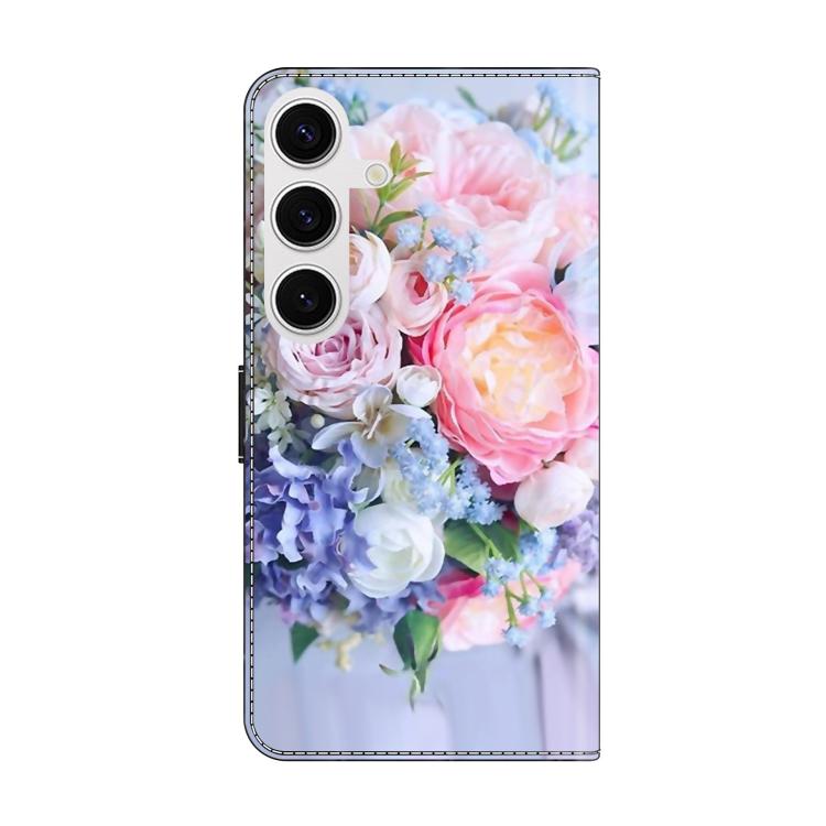 For Samsung Galaxy S24 5G Crystal-Like Painted Vegan Leather Phone Case