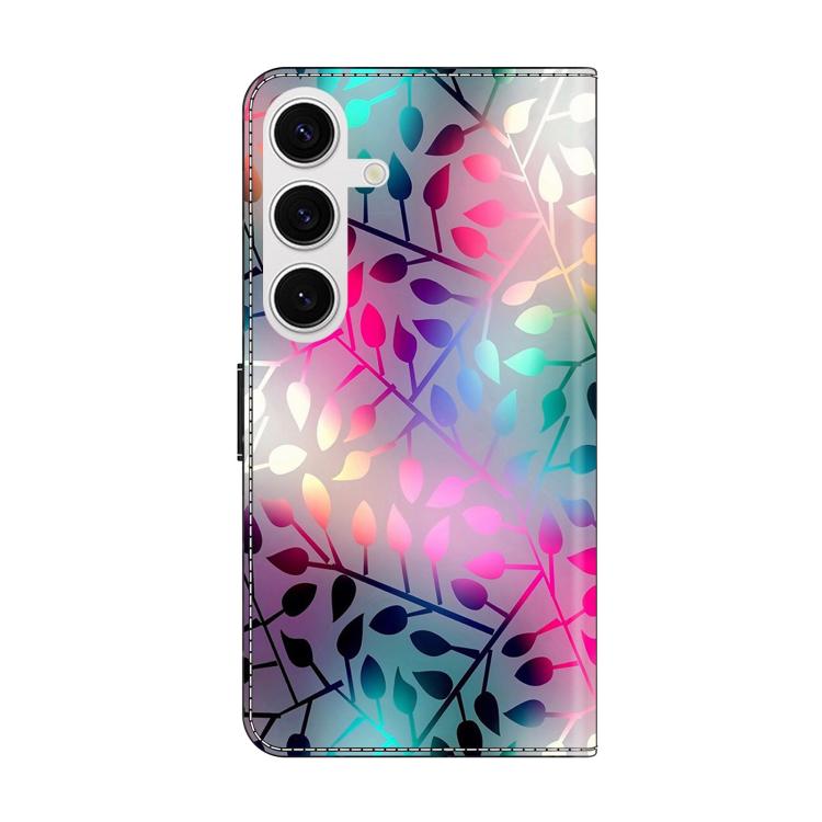 For Samsung Galaxy S24 5G Crystal-Like Painted Vegan Leather Phone Case