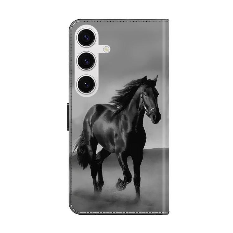 For Samsung Galaxy S24 5G Crystal-Like Painted Vegan Leather Phone Case