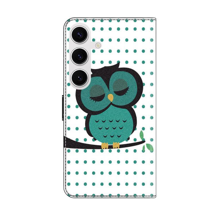 For Samsung Galaxy S24 5G Crystal-Like Painted Vegan Leather Phone Case