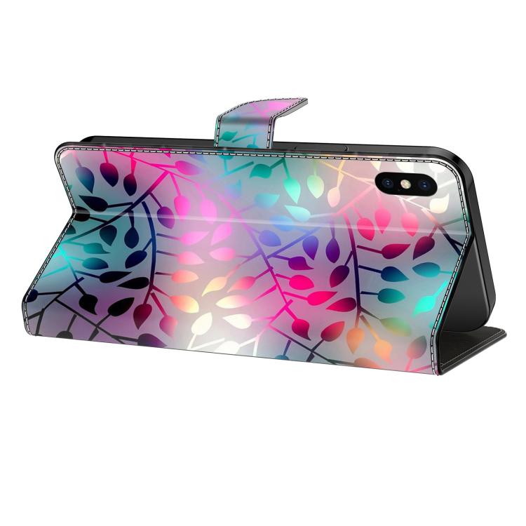 For iPhone 6 Plus/7 Plus/8 Plus Crystal-Like Painted Vegan Leather Phone Case