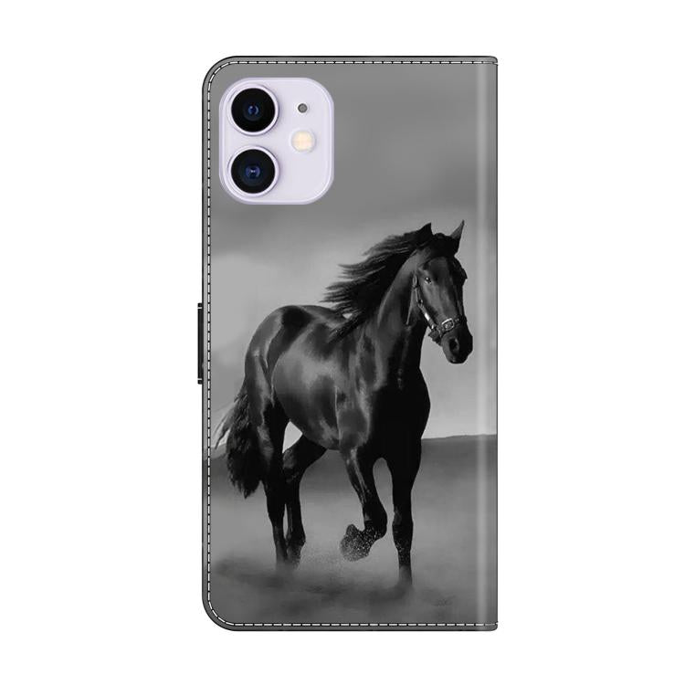 For iPhone 11 Crystal-Like Painted Vegan Leather Phone Case