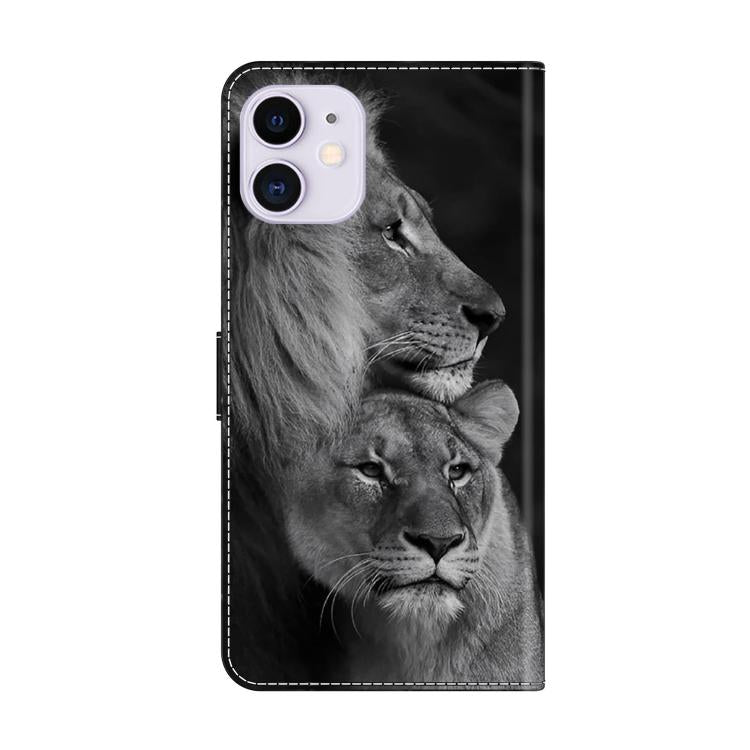 For iPhone 11 Crystal-Like Painted Vegan Leather Phone Case