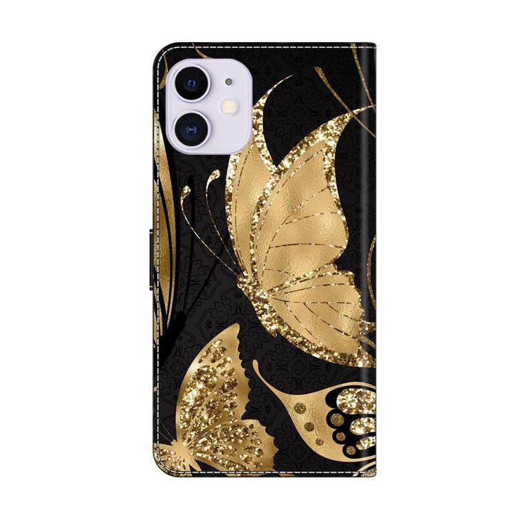 For iPhone 11 Crystal-Like Painted Vegan Leather Phone Case