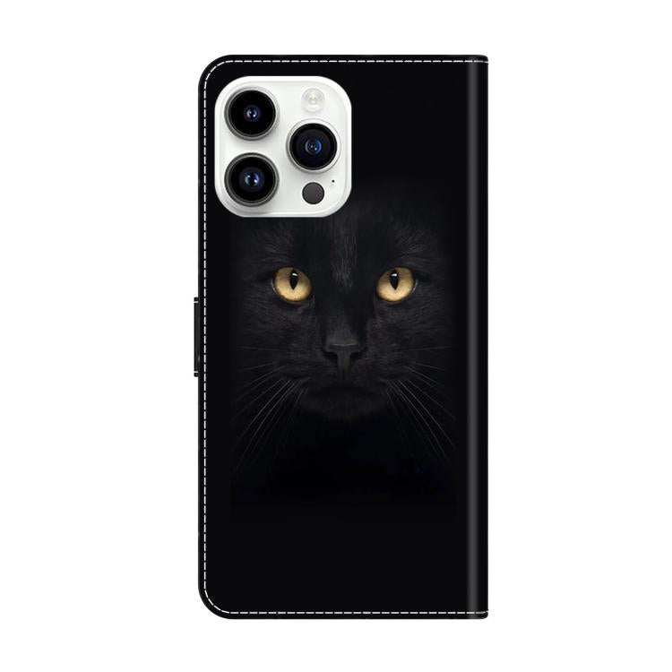For iPhone 14 Pro Crystal-Like Painted Vegan Leather Phone Case