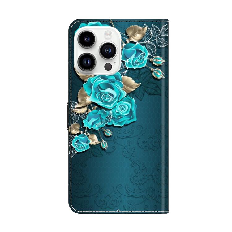 For iPhone 14 Pro Crystal-Like Painted Vegan Leather Phone Case
