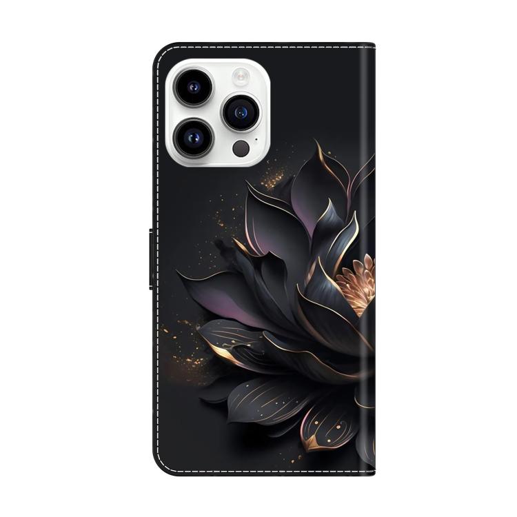 For iPhone 14 Pro Crystal-Like Painted Vegan Leather Phone Case