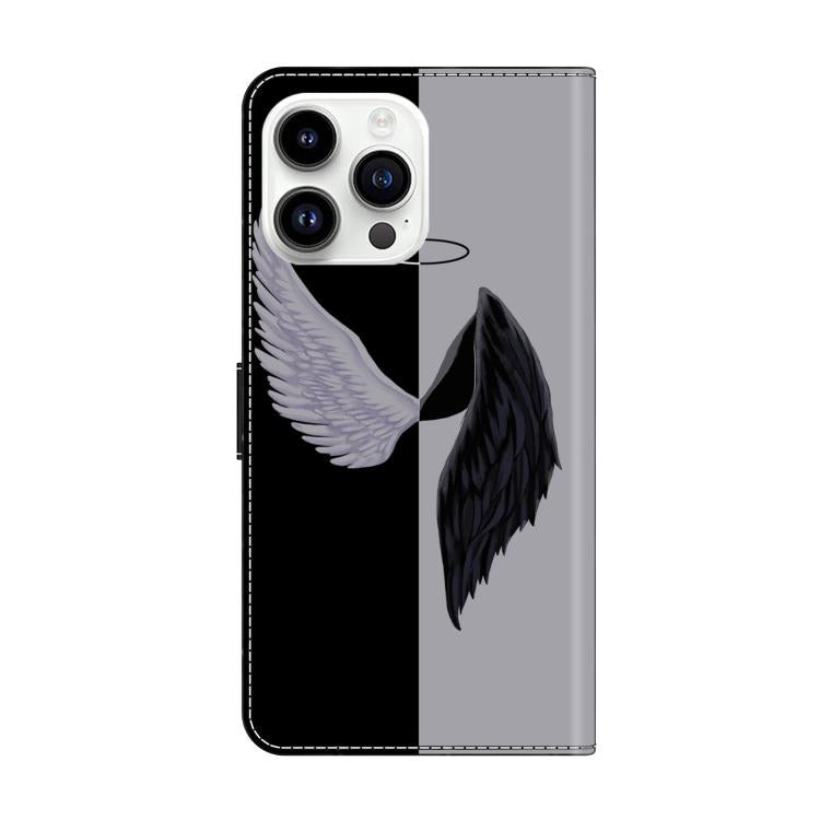 For iPhone 15 Pro Crystal-Like Painted Vegan Leather Phone Case