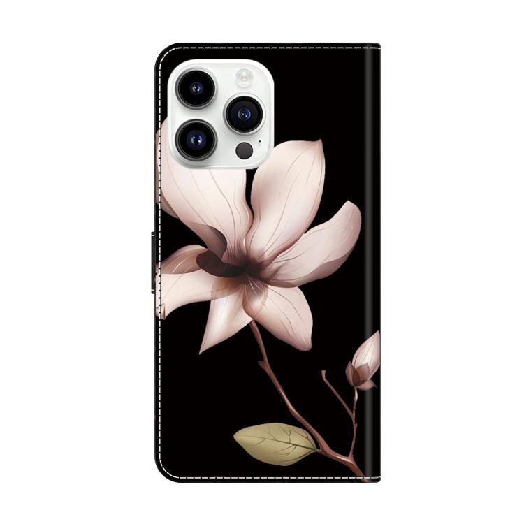 For iPhone 15 Pro Crystal-Like Painted Vegan Leather Phone Case