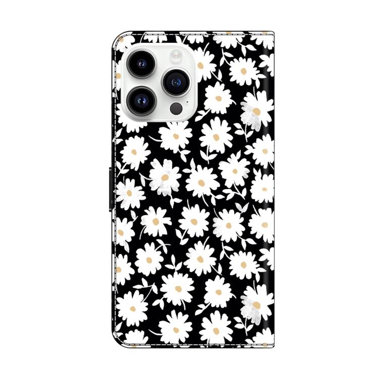 For iPhone 15 Pro Crystal-Like Painted Vegan Leather Phone Case