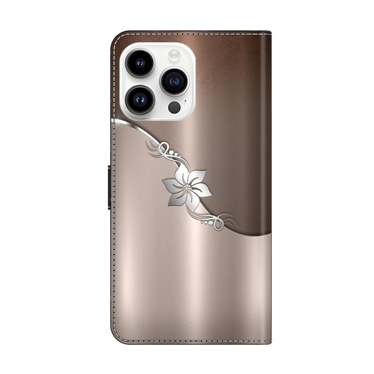 For iPhone 15 Pro Crystal-Like Painted Vegan Leather Phone Case
