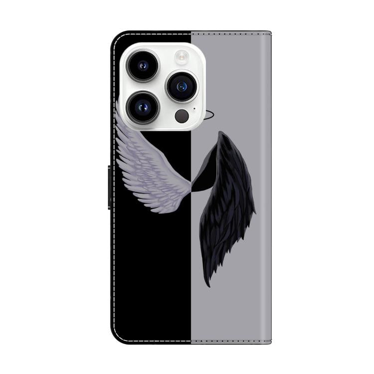 For iPhone 15 Pro Max Crystal-Like Painted Vegan Leather Phone Case