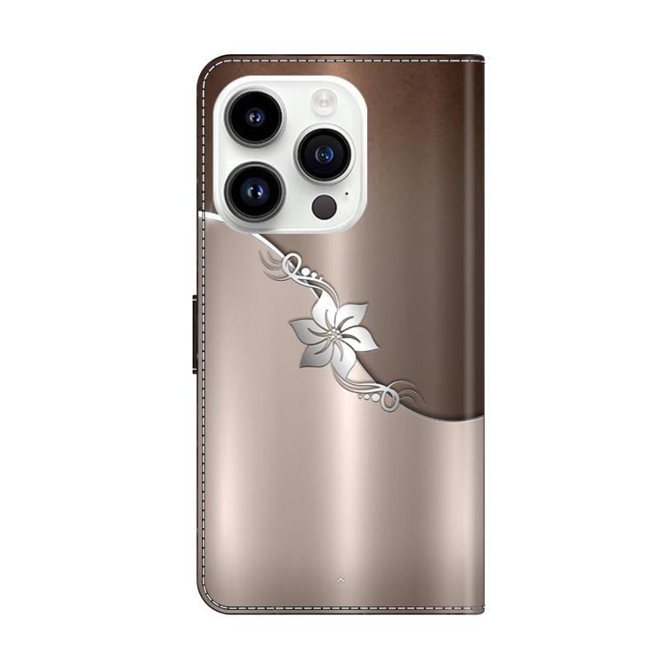 For iPhone 15 Pro Max Crystal-Like Painted Vegan Leather Phone Case