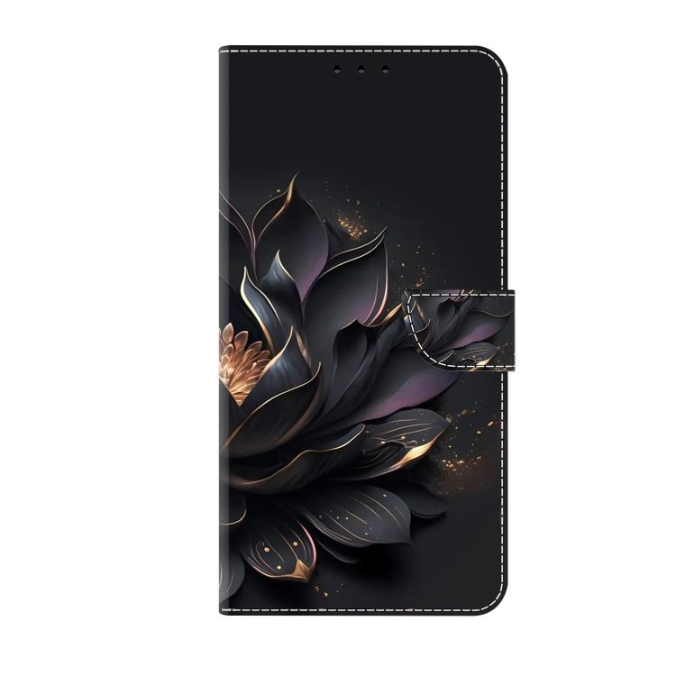For iPhone 15 Pro Max Crystal-Like Painted Vegan Leather Phone Case