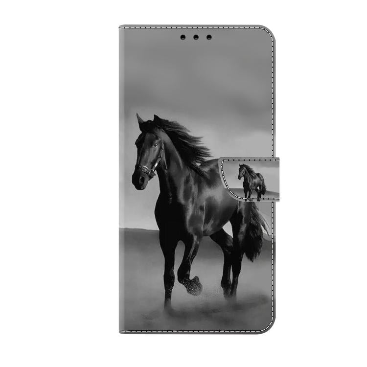 For iPhone 16 Pro Max Crystal-Like Painted Vegan Leather Phone Case