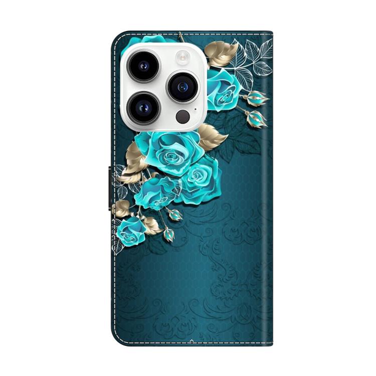 For iPhone 16 Pro Max Crystal-Like Painted Vegan Leather Phone Case