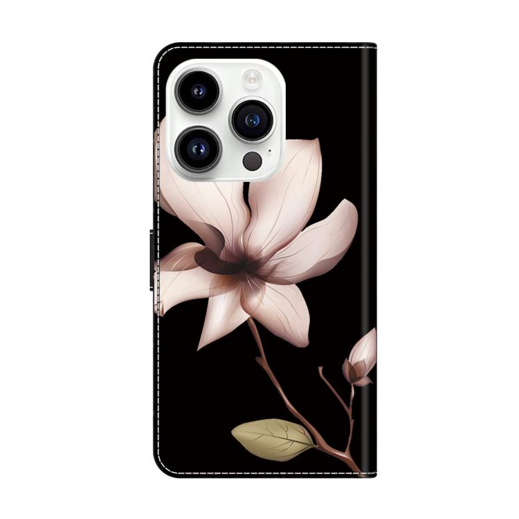 For iPhone 16 Pro Max Crystal-Like Painted Vegan Leather Phone Case