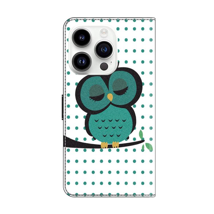 For iPhone 16 Pro Max Crystal-Like Painted Vegan Leather Phone Case